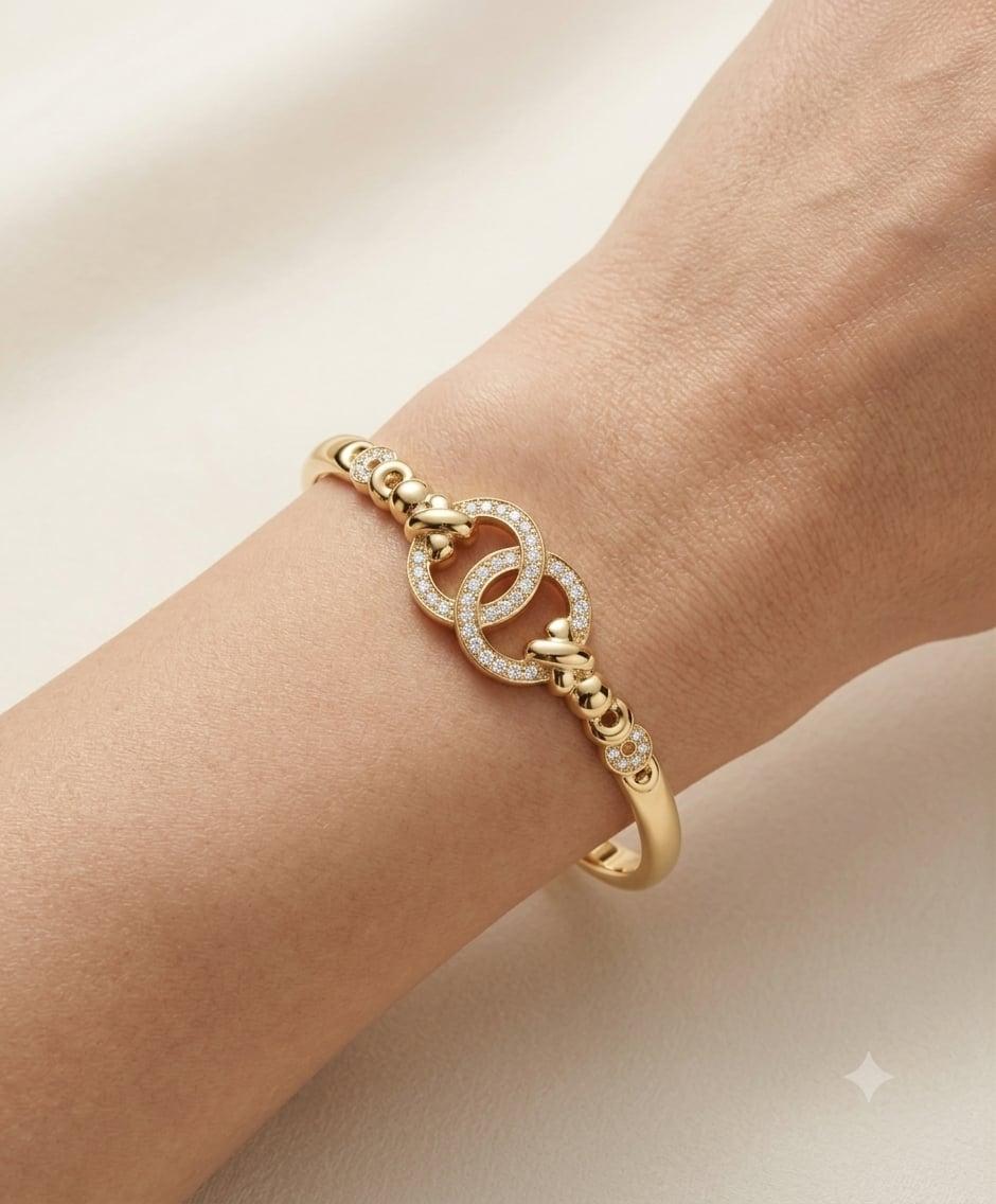Bracelet Femme Bangle Infini Pavé de Strass vue 2
