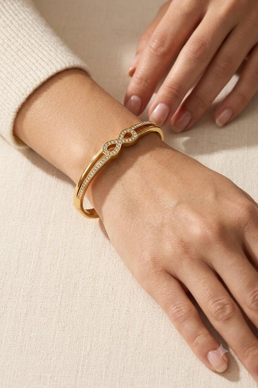 Bracelet Femme Bangle Anneaux Entrelacés vue 2